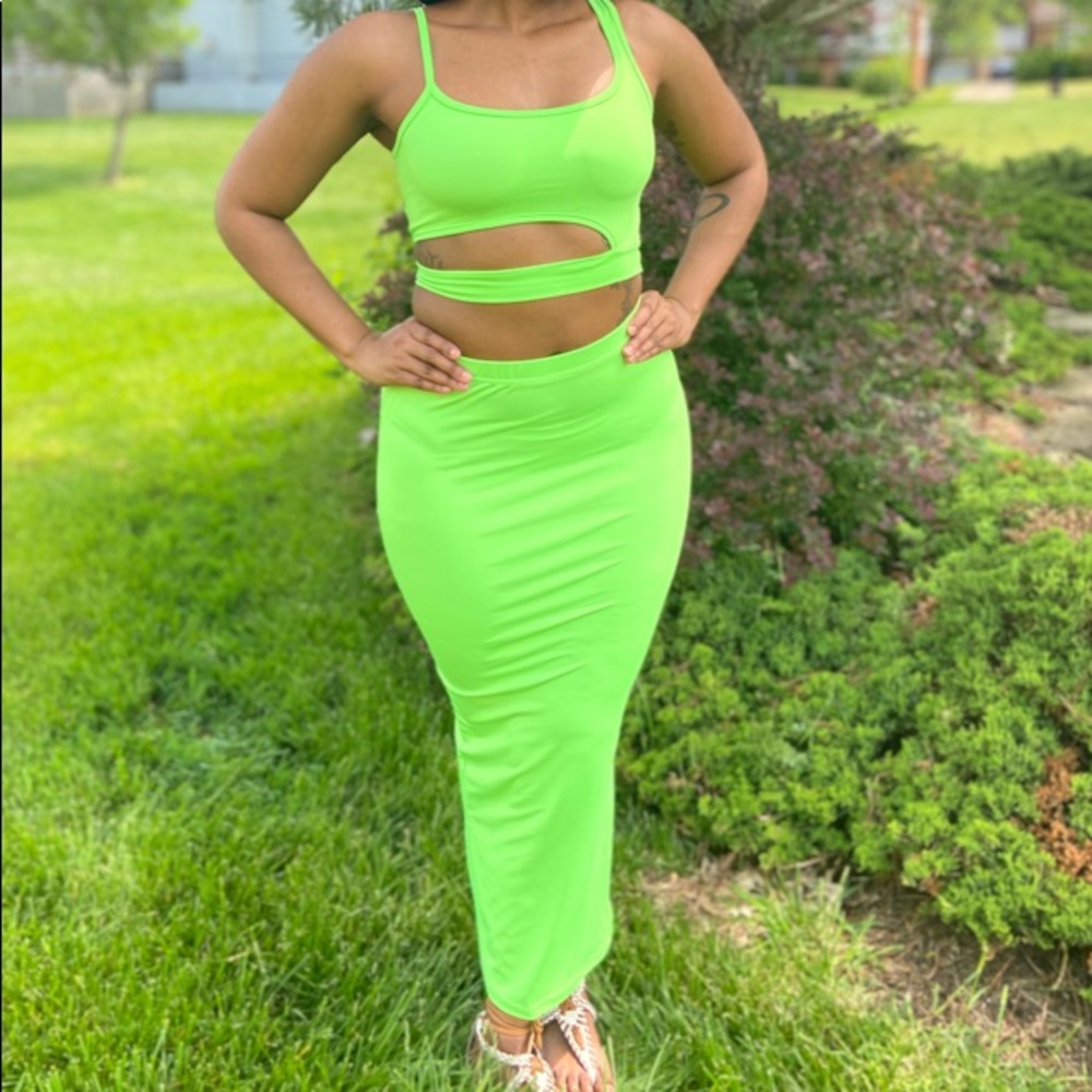 Neon Green Two Piece Set